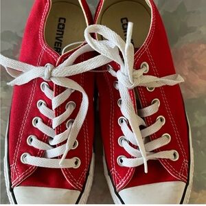 Converse Red Unisex Low-Top Canvas Sneakers